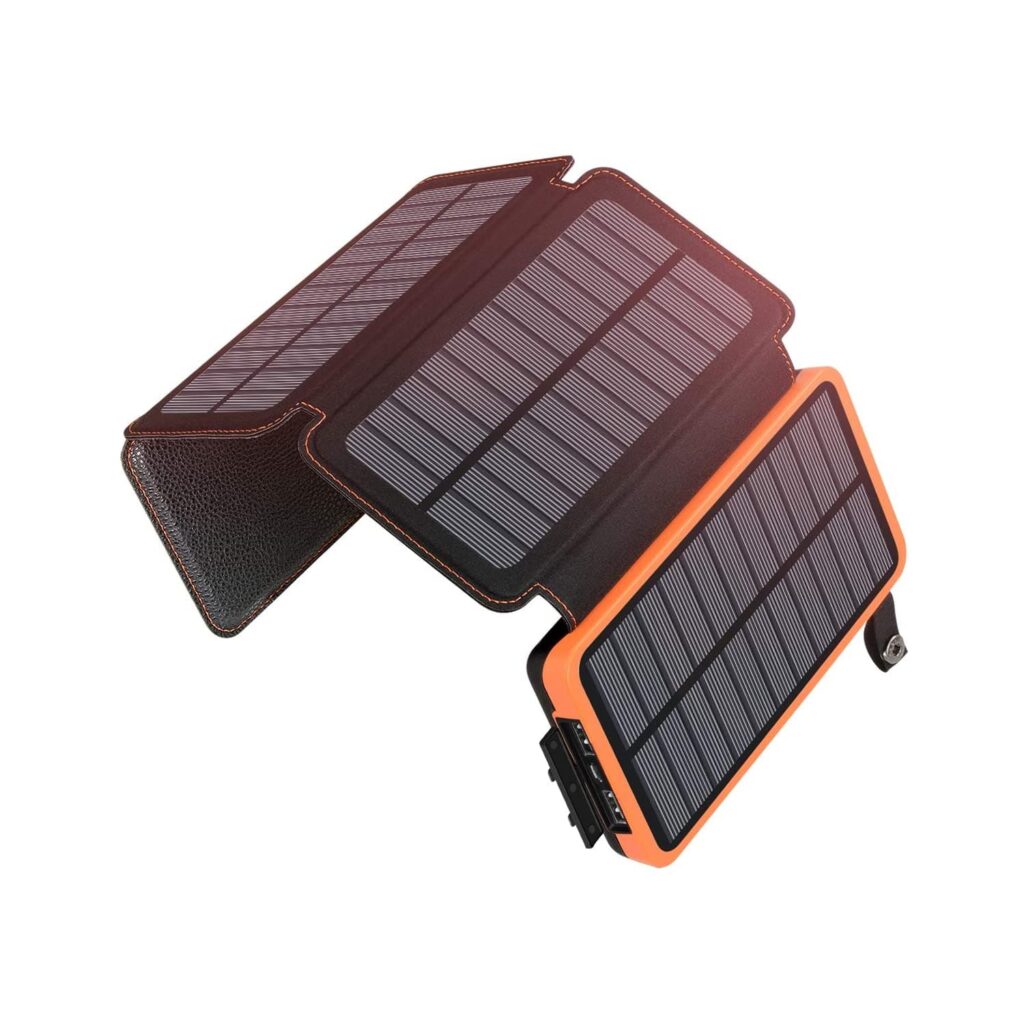 Powerbank Solaire 50000 MAh – Boîtier Aluminium, Lampe LED, Charge Rapide USB/Type-C – Pour Camping Et Voyages
