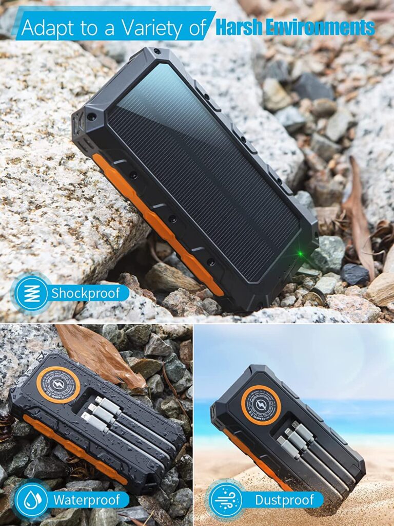 Batterie externe solaire 200000mAh, chargeur Portable de