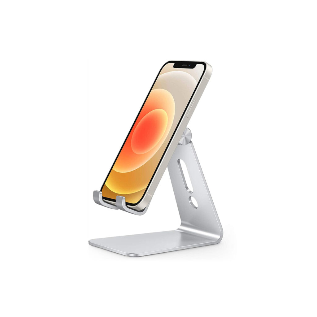 Support De Téléphone Portable Adhésif Ajustable - 2 Pièces Argent, Compatible Smartphones 4-12 Pouces - Bureau Vertical/horizontal