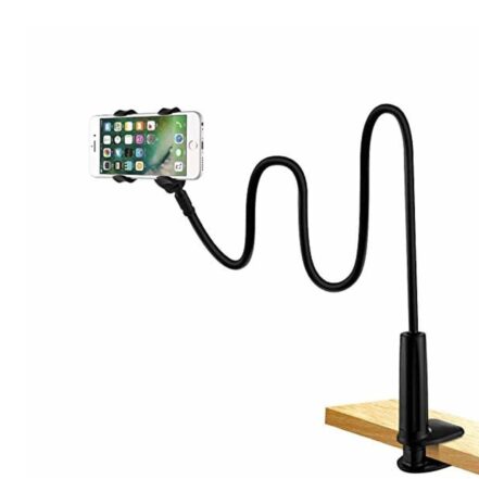 Support Téléphone Flexible à Long Bras Pour Lit Et Bureau - Pince Universelle Réglable 360°, Longueur 1 M - 4
