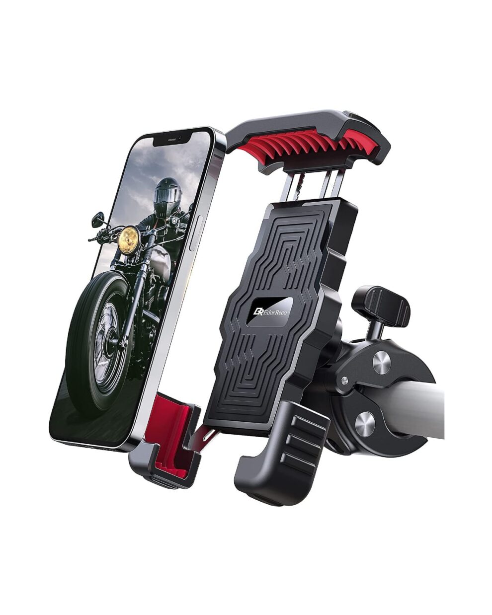 Fixation Smartphone Vélo Support Téléphone Moto EFEALL Aluminium - Amortisseur Vibrations - Compatible 4 à 7 Pouces Accessoire Moto