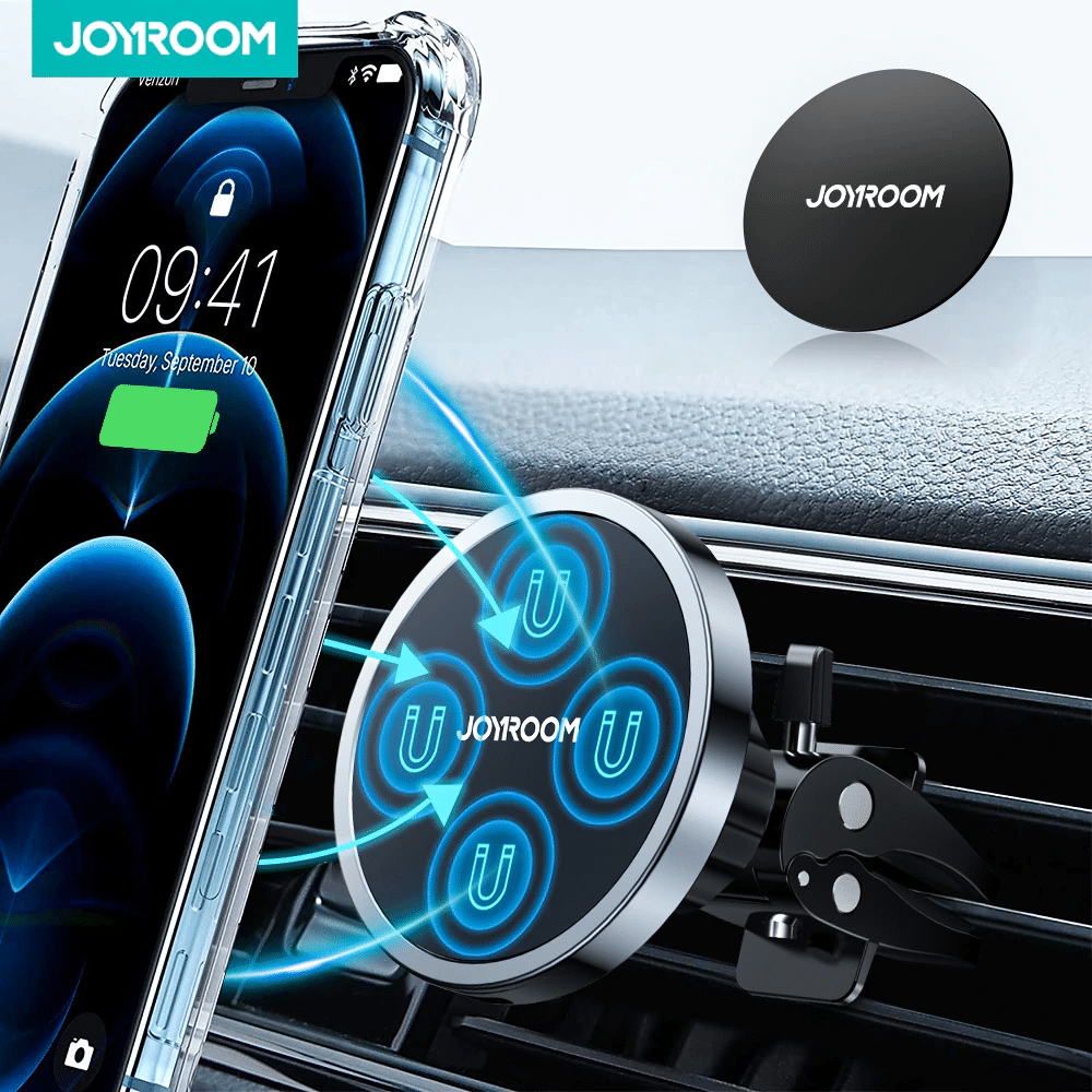 Support Téléphone Voiture Magnétique Pour Grille D'aération - Rotation 360°, Fixation Solide, Universel Pour IPhone Et Android