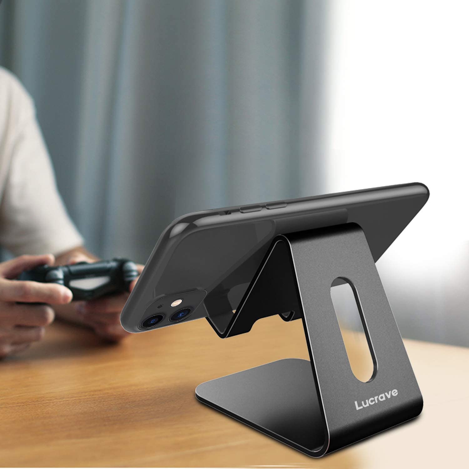 Support Téléphone Bureau Aluminium Réglable - Pliable, Compatible IPhone, Samsung, Tablette Jusqu'à 12,5" - Pour Appels Vidéo, Chargement