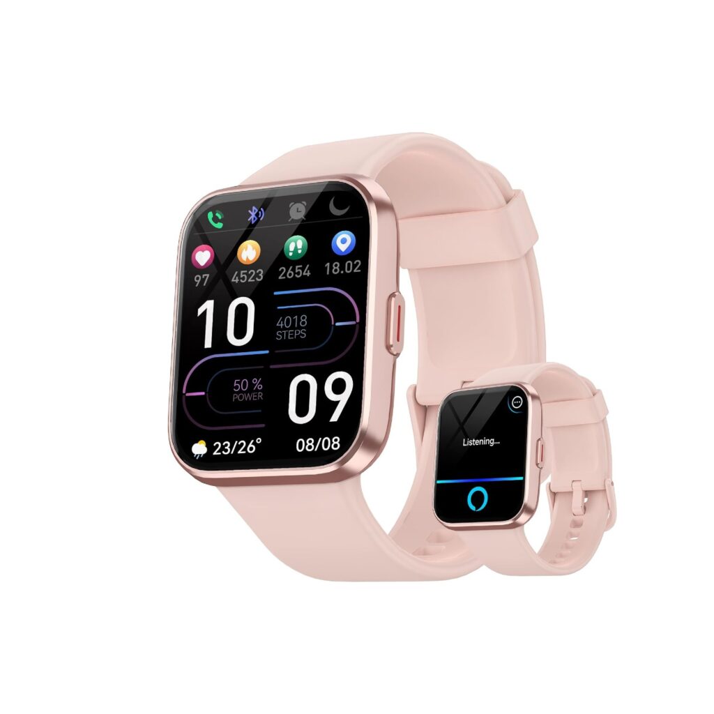 Montre Connectée Femme Running Sport - GPS, Appels Téléphoniques - Bracelet Rose