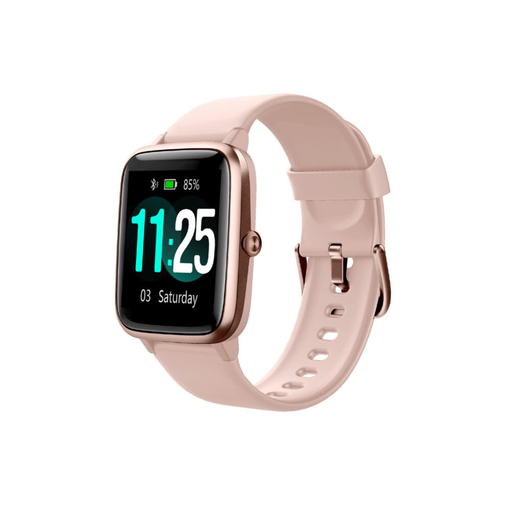Montre Connectée Intelligente Femme, Violette, Bracelet En Silicone, Bluetooth, Compatible Android/iOS