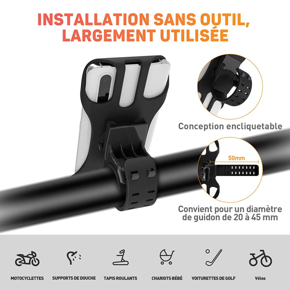 Adaptateur Support Téléphone Pour Garmin, Bryton, Wahoo – Compatible Trigo/Topeak (Noir)