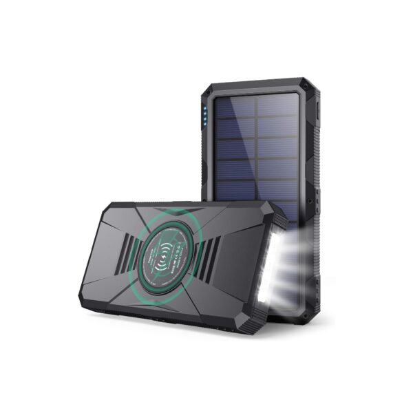 Power Bank Solaire 49800 MAh - Charge Rapide USB-C, 5 Ports, Lampe Torche - Pour Camping Et Randonnée (Étanche)