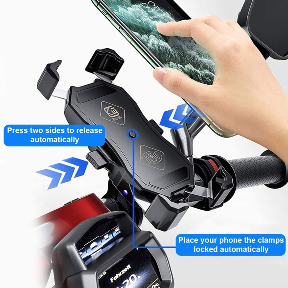 Support Téléphone Vélo/moto - Compatible Caméra, Compartiment AirTag - Verrouillage Rapide - Pour Guidons 18-36 Mm