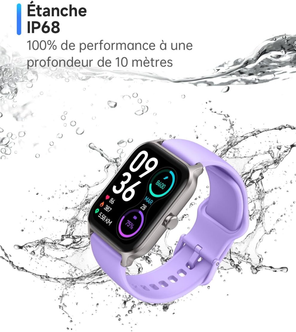 Montre Sport Multifonction Blanche - Podomètre, Distance, Calories, Heure