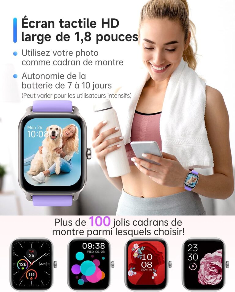 Montre intelligente silencieuse avec vibrations, alarme, chronomètre, bracelet multifonction pour iPhone avec compteur de pas, calories et moniteur de sommeil, chargement USB, noir Montre intelligente silencieuse avec vibrations, alarme, chronomètre, bracelet multifonction pour iPhone avec compteur de pas, calories et moniteur de sommeil, chargement USB, noir