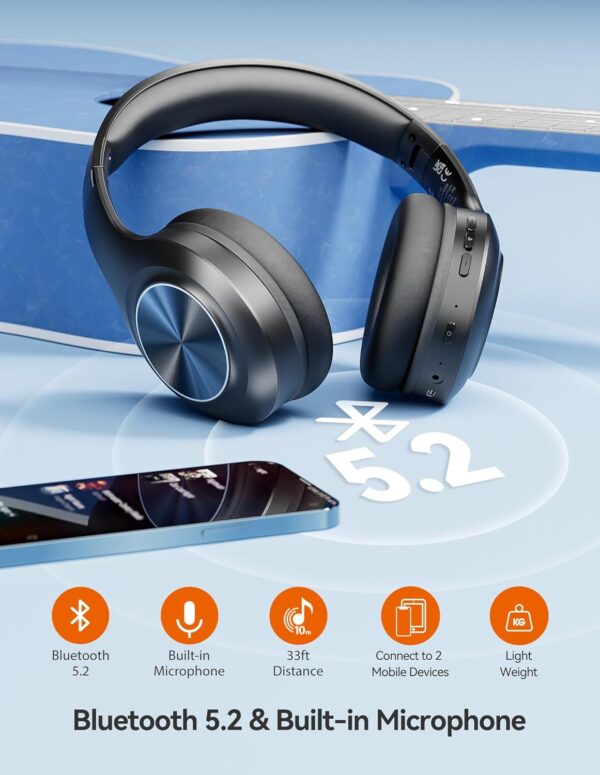 Casque Audio Bluetooth Pliable Pour IPhone 13 - Bleu - Commandes Universelles Et Son Réglable