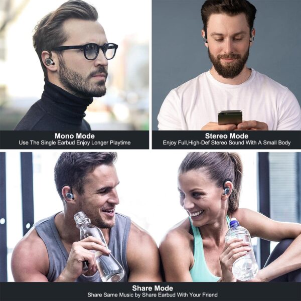 Ecouteurs Bluetooth 5.3 Sans Fil, Oreillettes Avec HiFi Stéréo E 2