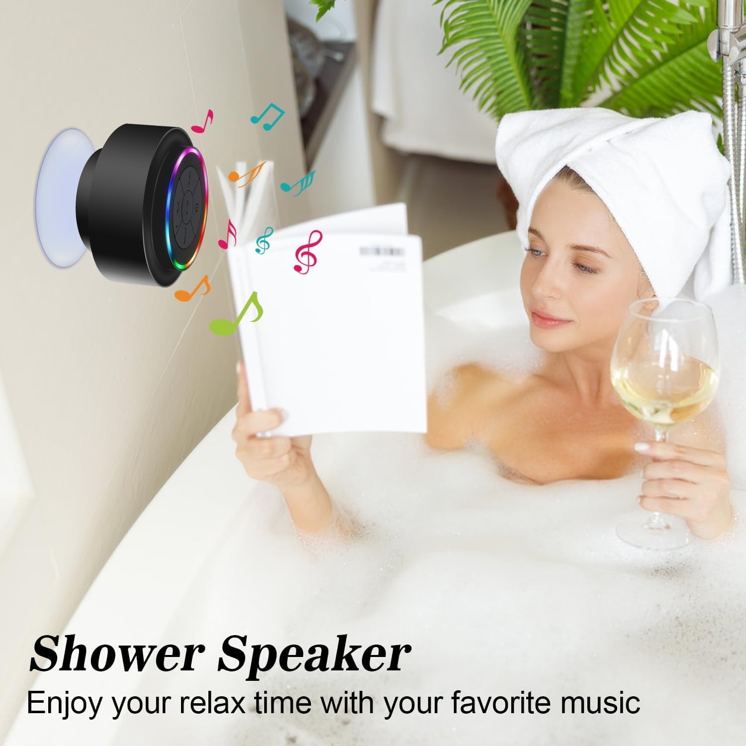 Enceinte Bluetooth étanche IPX7 Pour Douche | Avec Ventouse Et Micro HD | Portable Extérieur