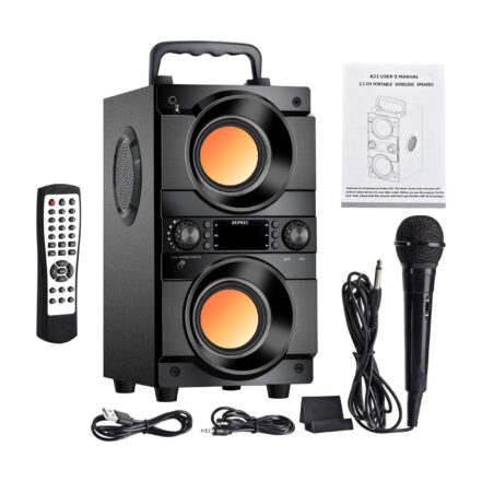 Pyle Haut-parleur portable - Système de sonorisation rechargeable Bluetooth de 600W pour fête, Boombox comprend : enregistreur, entrée micro, lumières de fête, lecteur de carte USB/SD, AUX, radio Pyle Haut-parleur portable - Système de sonorisation rechargeable Bluetooth de 600W pour fête, Boombox comprend : enregistreur, entrée micro, lumières de fête, lecteur de carte USB/SD, AUX, radio